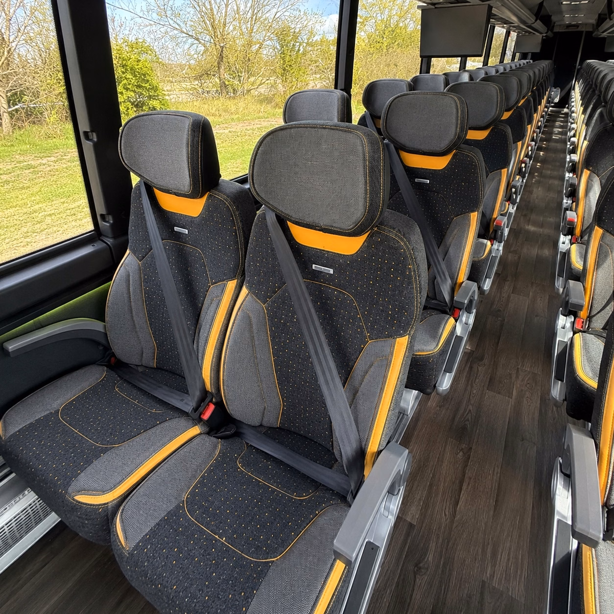buena park charter bus interior